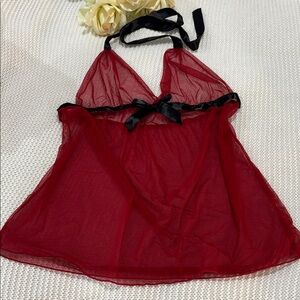 Avidlove Red Chemise with Black Accents